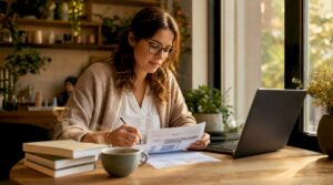 Clinician reviewing peptide weight loss protocol documents