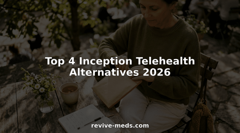 Woman unpacking telehealth medication delivery at kitchen table