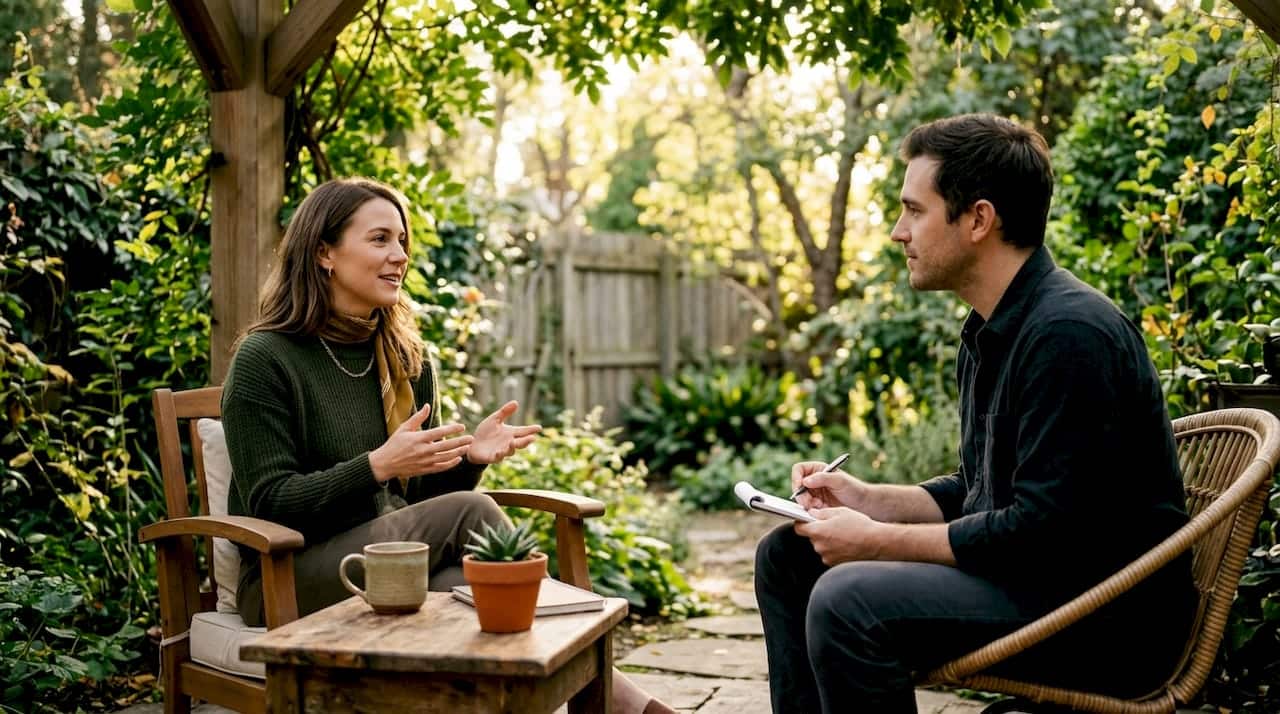 Therapist and adult man in counseling session