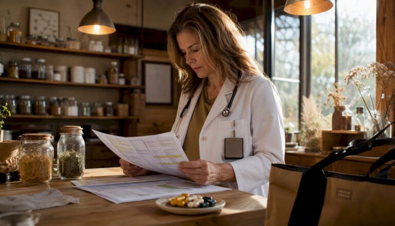 Clinician reviewing metabolic health reports