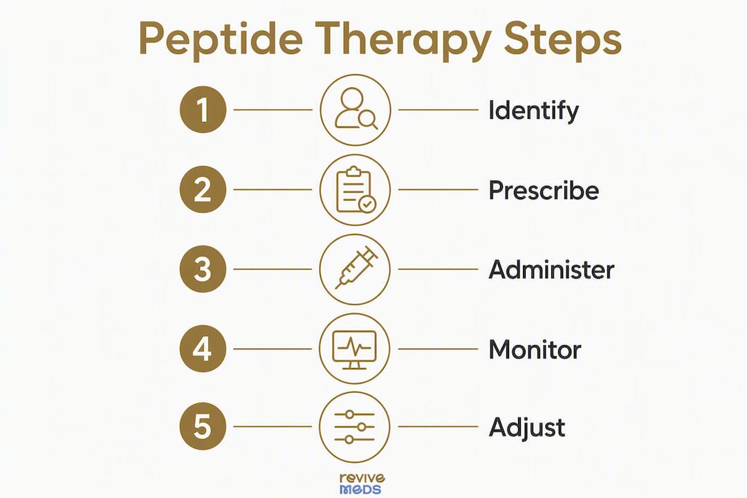 Infographic showing peptide therapy steps