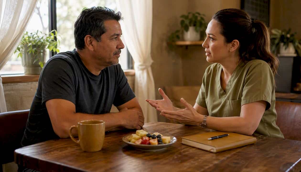Patient discussing GLP-1 treatment with doctor