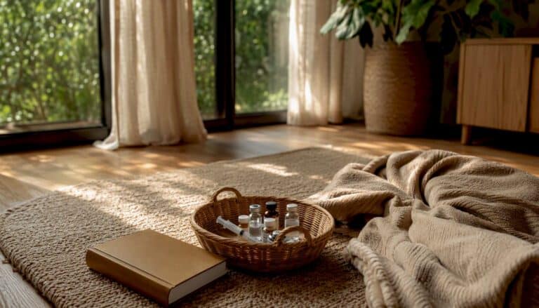Home hormone therapy medical supplies on table